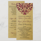 Hochzeitsprogramm für Gold und Rosa Programm (Vorne/Hinten)