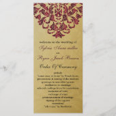 Hochzeitsprogramm für Gold und Rosa Programm (Vorderseite)