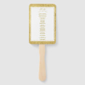 Hochzeitsprogramm für Gold und Weiße Grenze Fächer (Rückseite)