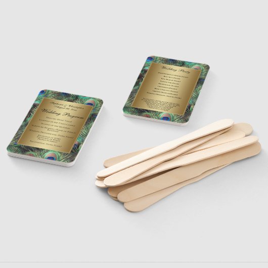 Hochzeitsprogramm für Golden Peacock Fächer (Non-assembled)