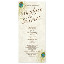 Hochzeitsprogramm für Golden Peacock Feathers