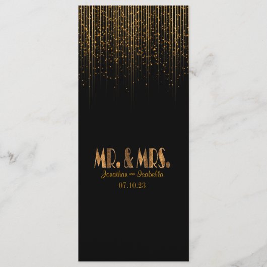 Hochzeitsprogramm für goldene Kupfersterne Programm (Vorderseite)