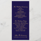 Hochzeitsprogramm für Goldene Rose - Blau Programm (Rückseite)