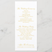 Hochzeitsprogramm für Goldene Rose - Weiß Programm (Rückseite)