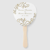 Hochzeitsprogramm für goldene Schriftrolle Fächer (Vorderseite)