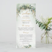 Hochzeitsprogramm für goldenes Blattgold Programm (Stehend Vorderseite)