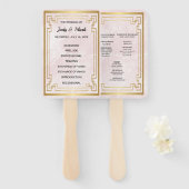 Hochzeitsprogramm für goldgeometrische Rahmen in r Fächer (Vorne und Hinten)