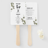 Hochzeitsprogramm für Gothic Heart Floral Skulls Fächer (Vorne und Hinten)