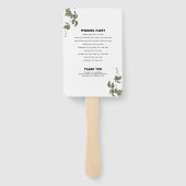 Hochzeitsprogramm für Gothic Heart Floral Skulls Fächer (Rückseite)