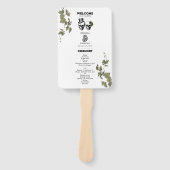 Hochzeitsprogramm für Gothic Heart Floral Skulls Fächer (Vorderseite)