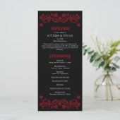 Hochzeitsprogramm für gotische Rose (Stehend Vorderseite)