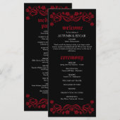 Hochzeitsprogramm für gotische Rose (Vorne/Hinten)