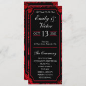 Hochzeitsprogramm für gotische Rose Einladung (Vorne/Hinten)