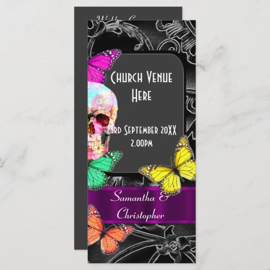 Hochzeitsprogramm für gotische Zuckerrüben Programm (Vorne/Hinten)