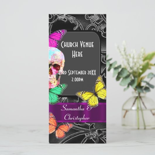 Hochzeitsprogramm für gotische Zuckerrüben Programm (Stehend Vorderseite)