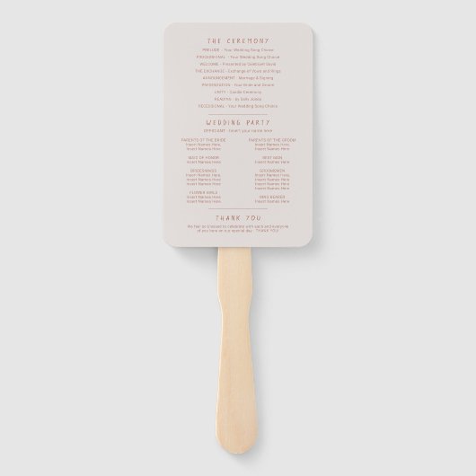 Hochzeitsprogramm für Grasbeeren Aquarellbilder Fächer (Rückseite)