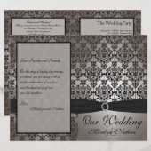 Hochzeitsprogramm für Grau und Schwarz (Vorne/Hinten)