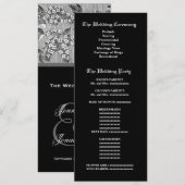 Hochzeitsprogramm für graue Vintage Blume Damask Programm (Vorne/Hinten)