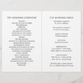 Hochzeitsprogramm für Grauwald (Rückseite)