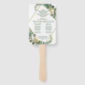 Hochzeitsprogramm für Green Foliage Gold Diamond F Fächer (Rückseite)