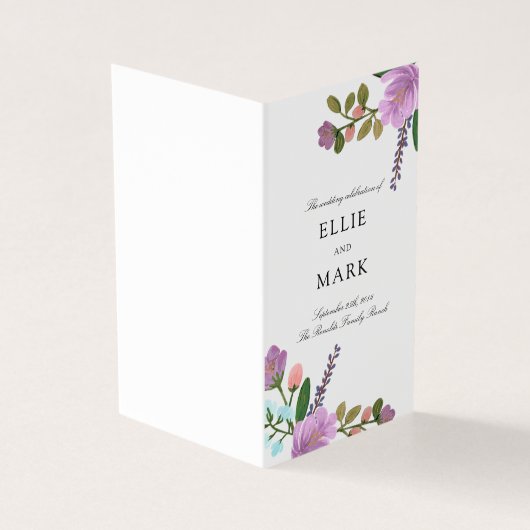 Hochzeitsprogramm für grellfarbene Mini (Vorderseite)