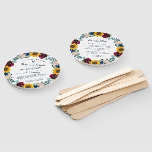 Hochzeitsprogramm für Grünblumen Fächer (Non-assembled)