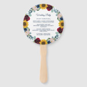 Hochzeitsprogramm für Grünblumen Fächer (Rückseite)