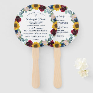 Hochzeitsprogramm für Grünblumen Fächer