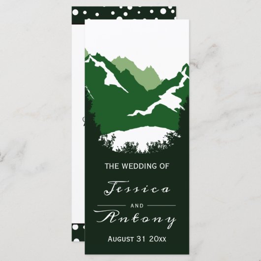 Hochzeitsprogramm für Grüne Berge und Nadelbäume Programm (Vorne/Hinten)