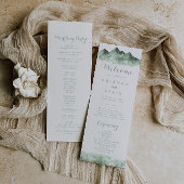 Hochzeitsprogramm für grüne Berglandkalligrafie Programm