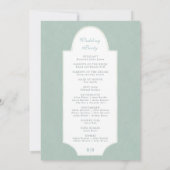 Hochzeitsprogramm für grüne Blätter Einladung (Rückseite)