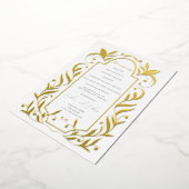 Hochzeitsprogramm für grüne Blätter Folieneinladung (Gedreht)