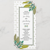 Hochzeitsprogramm für grüne Blätter Programm (Vorne/Hinten)