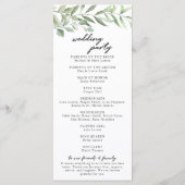 Hochzeitsprogramm für Grüne Blätter Programm (Rückseite)