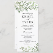 Hochzeitsprogramm für Grüne Blätter Programm (Vorne/Hinten)