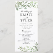 Hochzeitsprogramm für Grüne Blätter Programm (Vorderseite)