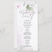 Hochzeitsprogramm für grüne Blätter und rosa Blume (Rückseite)