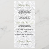 Hochzeitsprogramm für grüne Damme Programm (Rückseite)