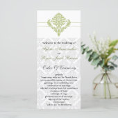 Hochzeitsprogramm für grüne Damme Programm (Stehend Vorderseite)