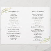 Hochzeitsprogramm für grüne Folienkranke (Rückseite)