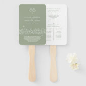 Hochzeitsprogramm für grüne Lilie dank Fächer (Vorne und Hinten)