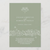 Hochzeitsprogramm für grüne Lilie dank Programm (Vorderseite)