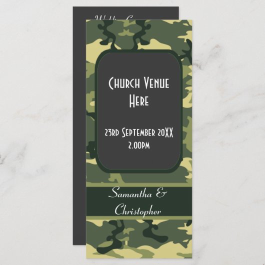 Hochzeitsprogramm für Grüne Tarnung Programm (Vorne/Hinten)