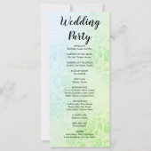 Hochzeitsprogramm für grüne und blaue Rose (Rückseite)