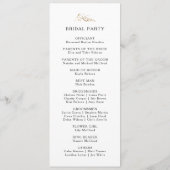 Hochzeitsprogramm für Grüne und Gold Programm (Rückseite)