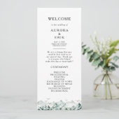 Hochzeitsprogramm für Grüne und Gold Programm (Stehend Vorderseite)