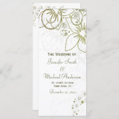 Hochzeitsprogramm für grüne und goldene einfache H Programm (Vorne/Hinten)