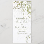 Hochzeitsprogramm für grüne und goldene einfache H Programm (Vorderseite)