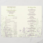 Hochzeitsprogramm für grüne und Lila Abstrakte Blu (Rückseite)