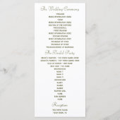 Hochzeitsprogramm für grüne und rosafarbene Hochze Programm (Rückseite)